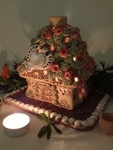 Хатинка з яблучками та голубом  (15 см. прямокутна) - зображення 3