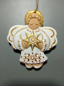 Різдвяний янгол з зірочкою (11,5 см золотавий) - зображення 2