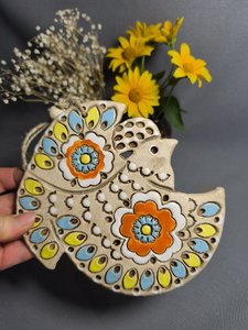 Горлиця (18 см. декоративна глазурована пташка-підвіска) - зображення 1