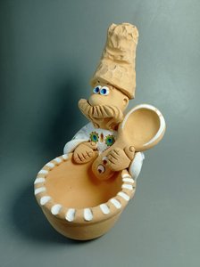 Господар в шапці з сільничкою та ложкою (15 см) - зображення 3