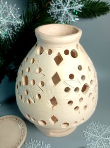 Ажурна світла аромахатинка з ромбіками (15 см. кругла з денцем ) - зображення 2