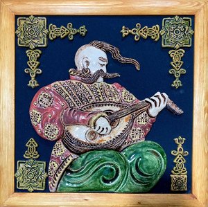 Панно козак-бандурист Мамай (47*47 см.) - зображення 1