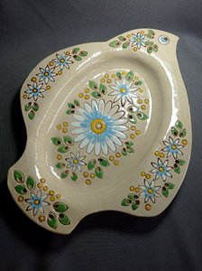 Велике блюдо "Світла  пташка" (30 х 38 см глазуроване) - зображення 1