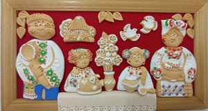 Сім'я за столом з двома донечками (20 х 33 см) - зображення 2