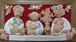 Дід і баба з онукою за столом (20 х 33 см) - зображення 2