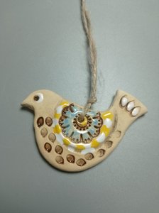 Пташечка маленька сидить (8 см.підвісочка глазурована) - зображення 2