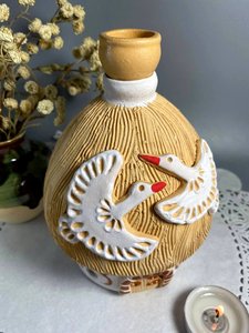 Маленька хатинка з лелеками (14 см.підсвічник, аромалампа з денцем) - зображення 2