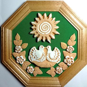 Пара голубів в гніздечку (18 х 18 см. серезні восьмикутні) - зображення 3