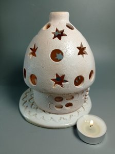 Біла зоряна хатинка маленька кругла (14 см. глазурована) - зображення 5