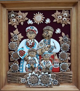 Сім'я стоїть за тином (35*45 см) - зображення 2