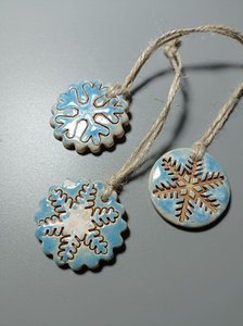 Сніжинки-підвісочки на ялинку 4,5 см.(глазуровані) - зображення 3