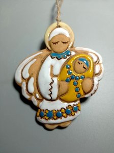 Український янгол з немовлям 10,5 см.(глазурована підвісочка) - зображення 2