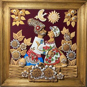 Поцілунок за тином (40*40 см) - зображення 3