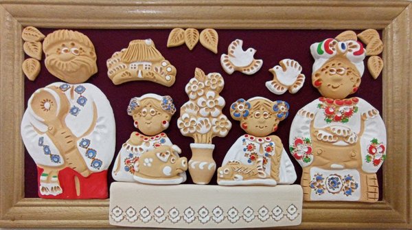 Сім'я за столом з двома донечками (20 х 33 см) - зображення 1